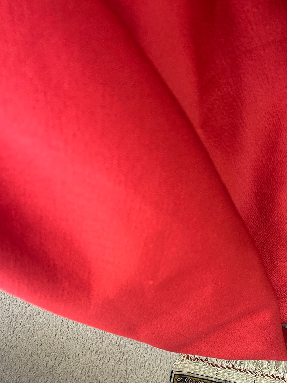 Strapless Red Maxi Dress with Scalloped Bodice - Picture 7 of 9